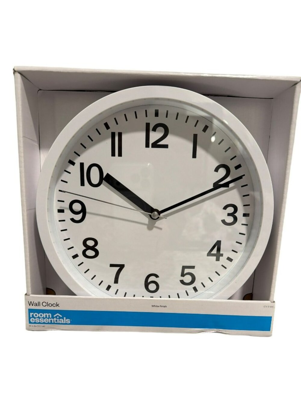 Room Essentials 12" White Wall Clock Dorm College Easy-To-Read
